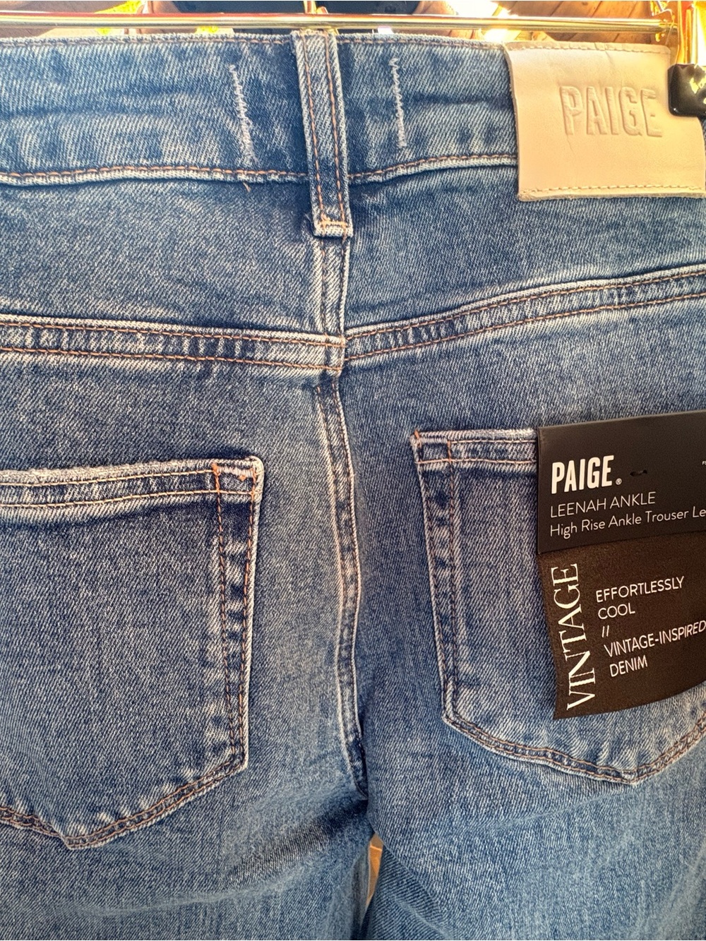 PAIGE Women’s blue denim ankle trouser